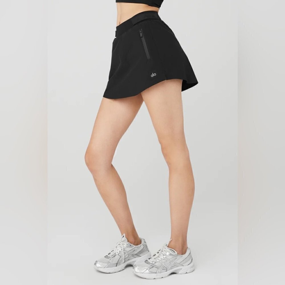 NEW ALO Yoga High-Waist Elevation Mini Skirt in Black | size XS - Picture 4 of 12